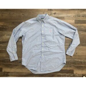 Polo Ralph Lauren Classic Fit Mens Large Blue Checked Button Down Shirt